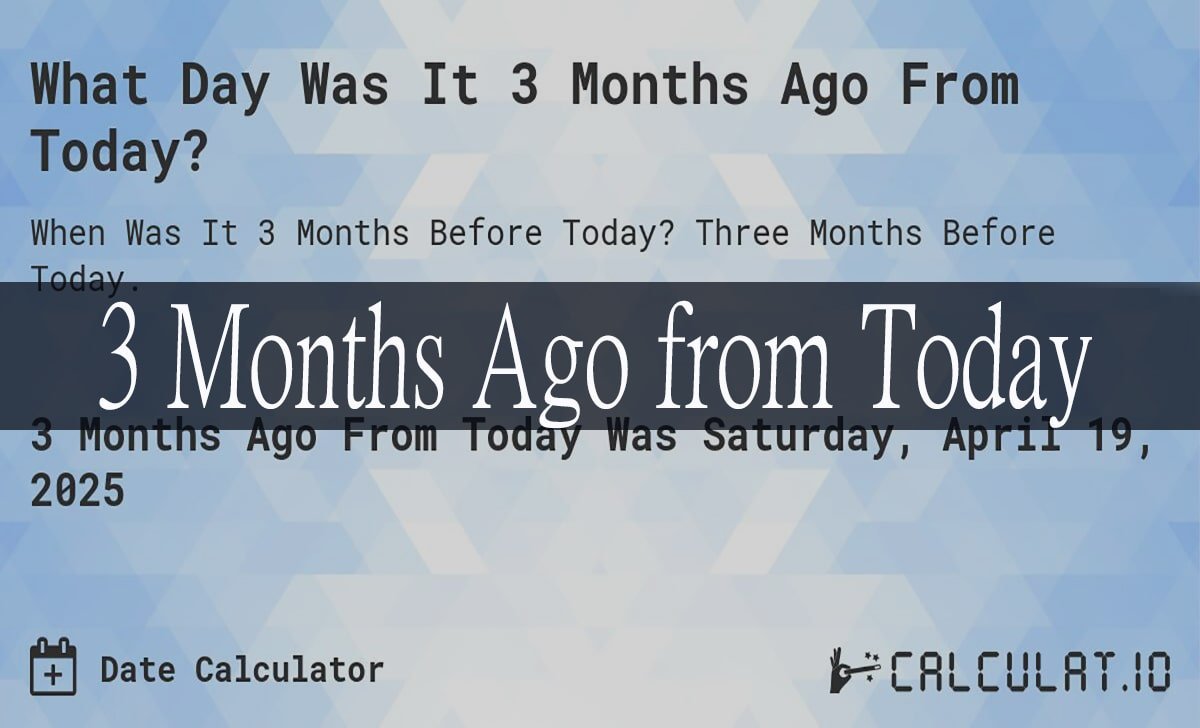 3 Months Ago from today: A Journey Back in Time
