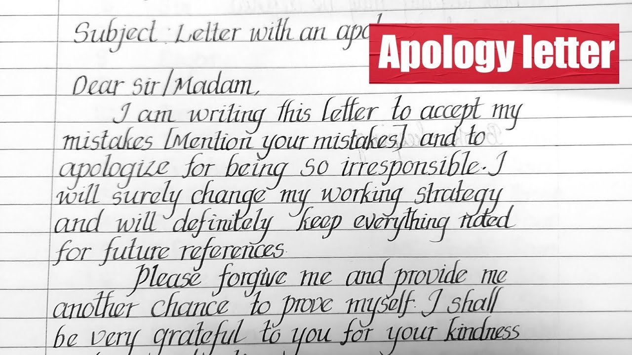 How to write an effective apology letter for mistake